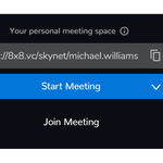 Screenshot of dedicated video meeting web link for 8x8 users